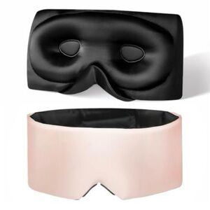 USlixury 3D Contoured Sleeping Mask Blackout Sleep Mask 100% Mulberry Silk Pink